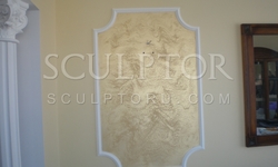 The frame on the the wall with decorative plaster Sabulador