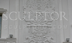 Decor of the facade, decorative panels made ​​of concrete, size 6,0 m * 2,2 m