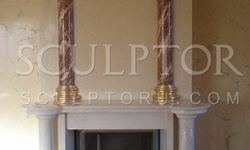 Fireplace with marble