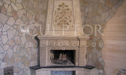 Fireplace in country style