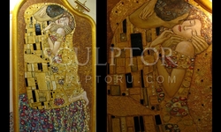 Gustav Klimt, Art Nouveau, relief with incrustation